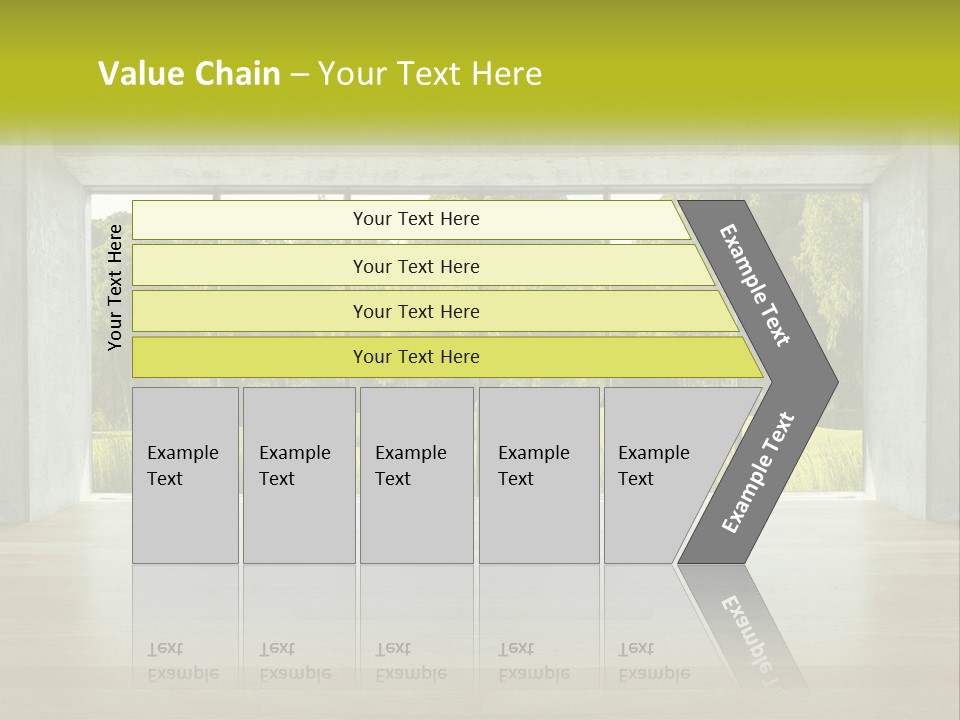 An Empty Room With A View Of A Green Field PowerPoint Template