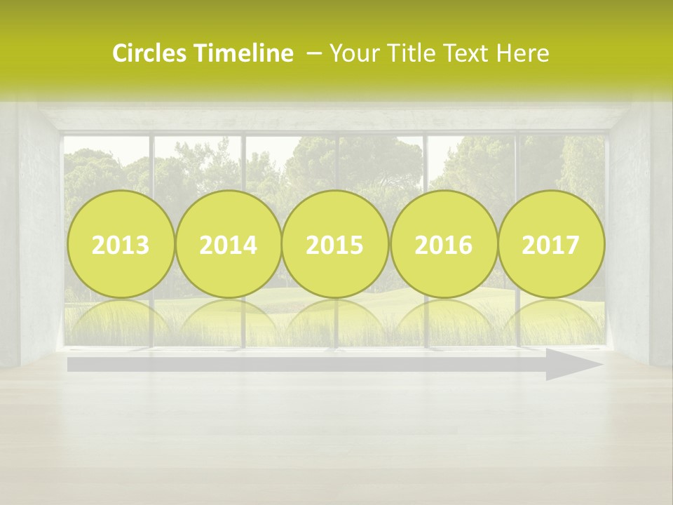 An Empty Room With A View Of A Green Field PowerPoint Template