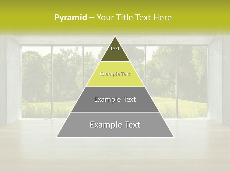 An Empty Room With A View Of A Green Field PowerPoint Template