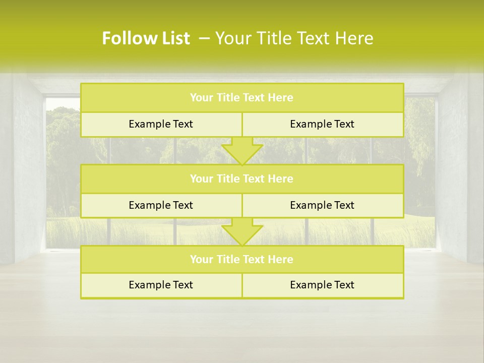 An Empty Room With A View Of A Green Field PowerPoint Template