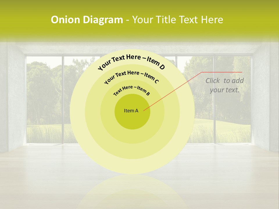An Empty Room With A View Of A Green Field PowerPoint Template