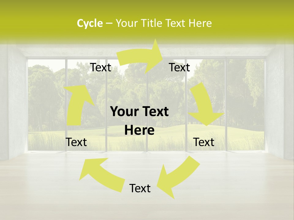 An Empty Room With A View Of A Green Field PowerPoint Template