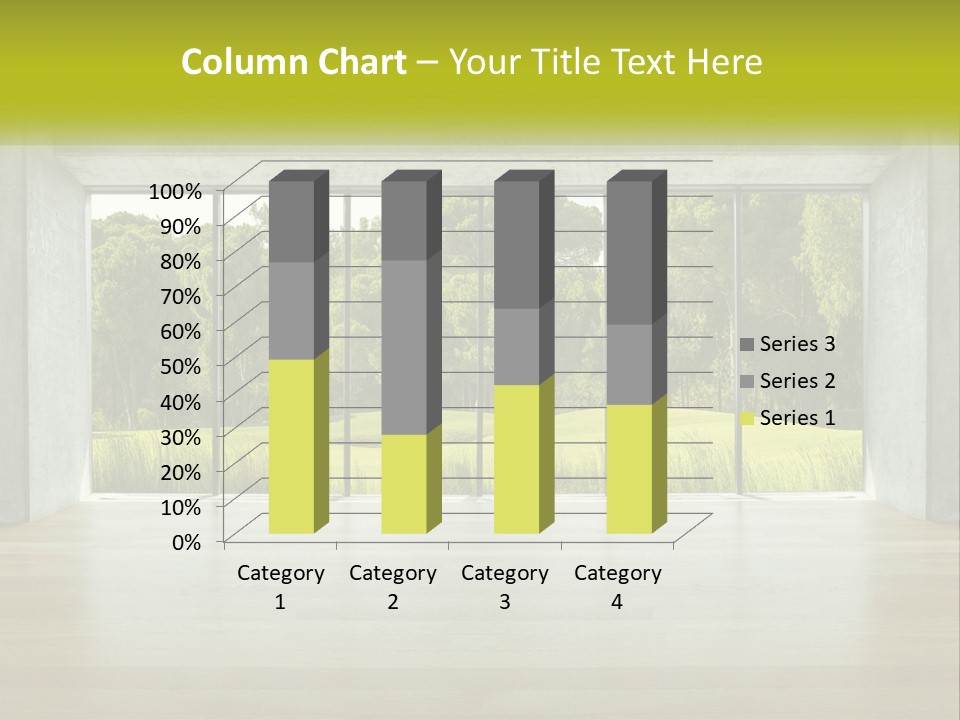 An Empty Room With A View Of A Green Field PowerPoint Template