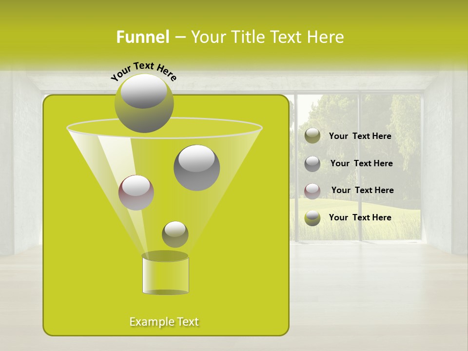 An Empty Room With A View Of A Green Field PowerPoint Template