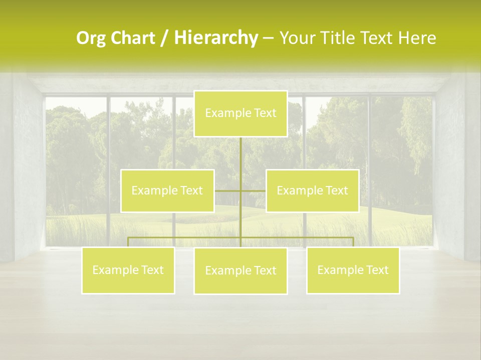 An Empty Room With A View Of A Green Field PowerPoint Template