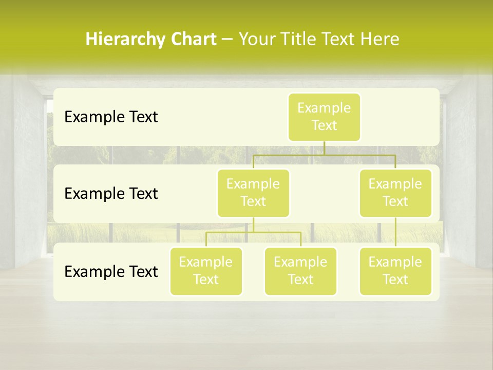 An Empty Room With A View Of A Green Field PowerPoint Template