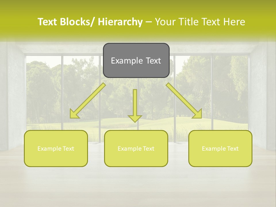 An Empty Room With A View Of A Green Field PowerPoint Template