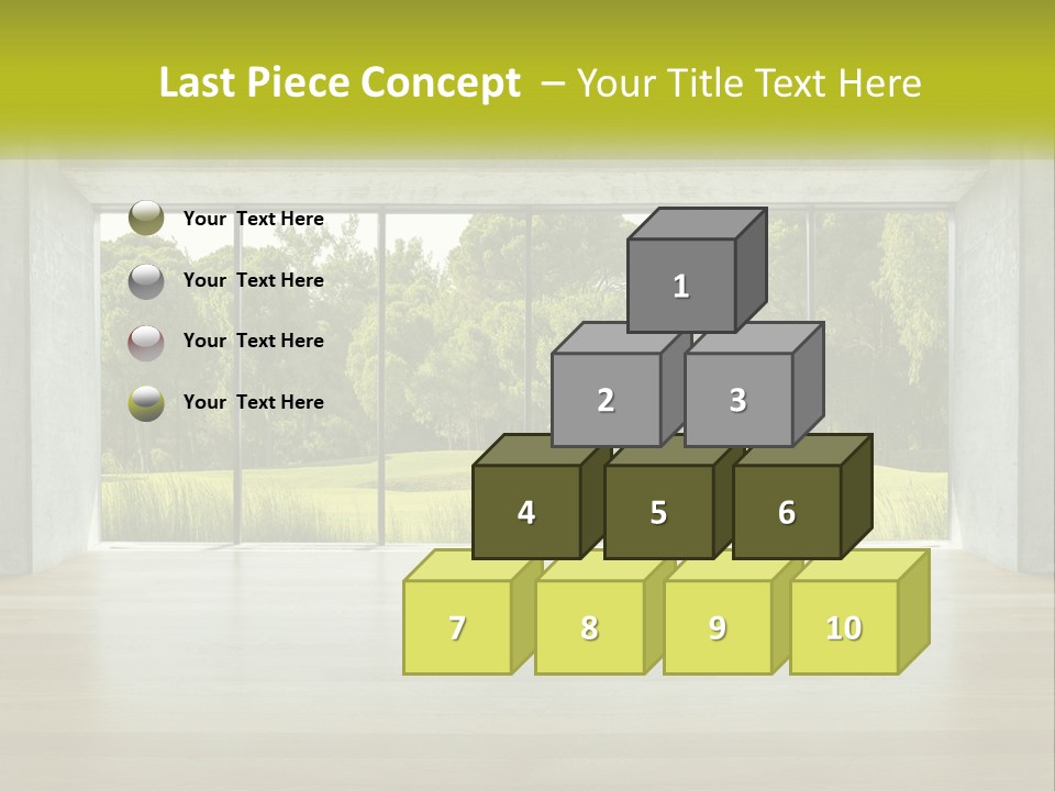 An Empty Room With A View Of A Green Field PowerPoint Template