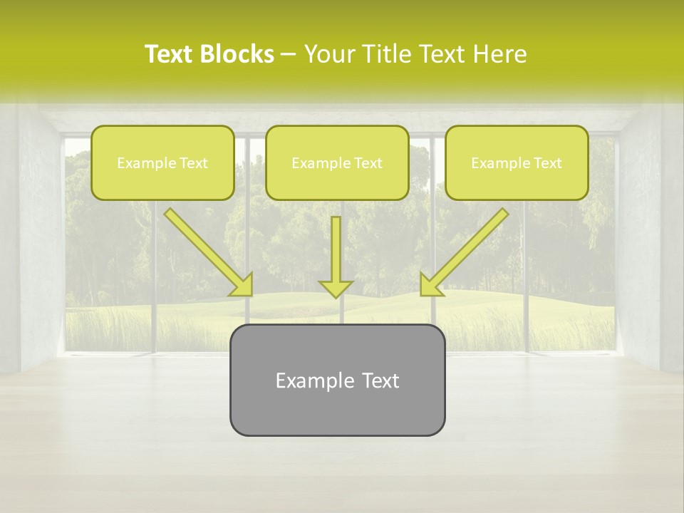 An Empty Room With A View Of A Green Field PowerPoint Template