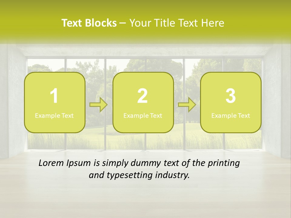 An Empty Room With A View Of A Green Field PowerPoint Template
