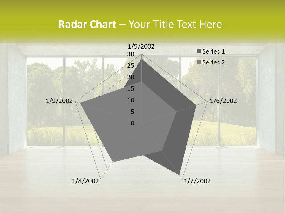 An Empty Room With A View Of A Green Field PowerPoint Template