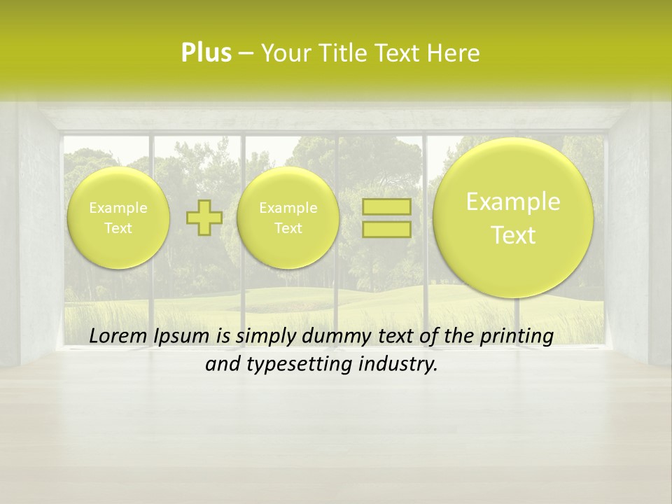 An Empty Room With A View Of A Green Field PowerPoint Template
