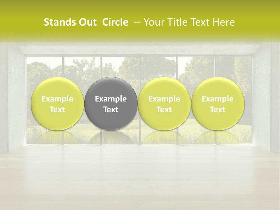 An Empty Room With A View Of A Green Field PowerPoint Template