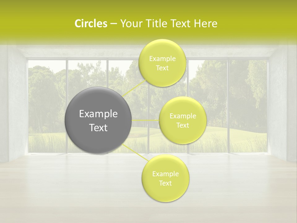 An Empty Room With A View Of A Green Field PowerPoint Template