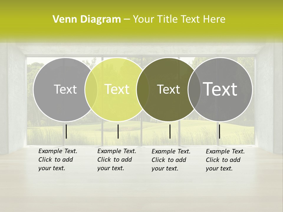 An Empty Room With A View Of A Green Field PowerPoint Template