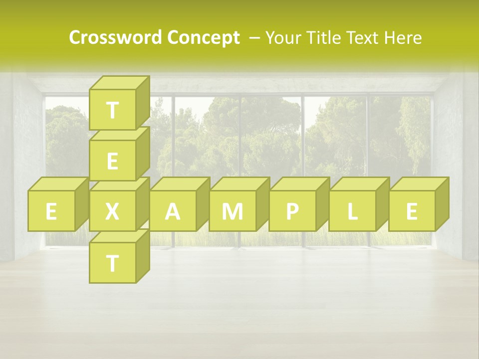 An Empty Room With A View Of A Green Field PowerPoint Template