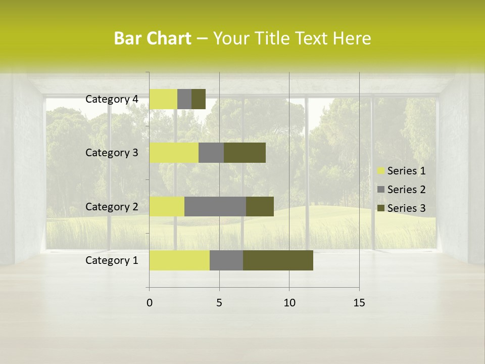 An Empty Room With A View Of A Green Field PowerPoint Template