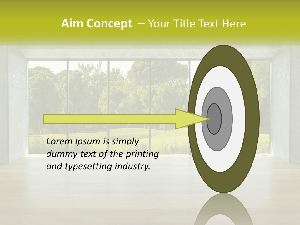 An Empty Room With A View Of A Green Field PowerPoint Template