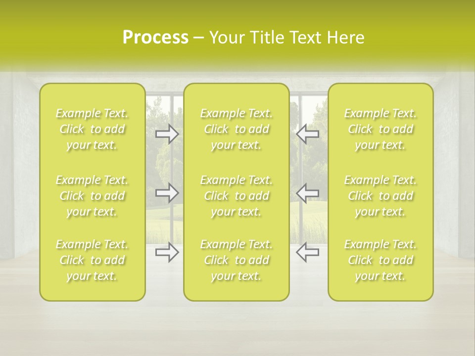 An Empty Room With A View Of A Green Field PowerPoint Template