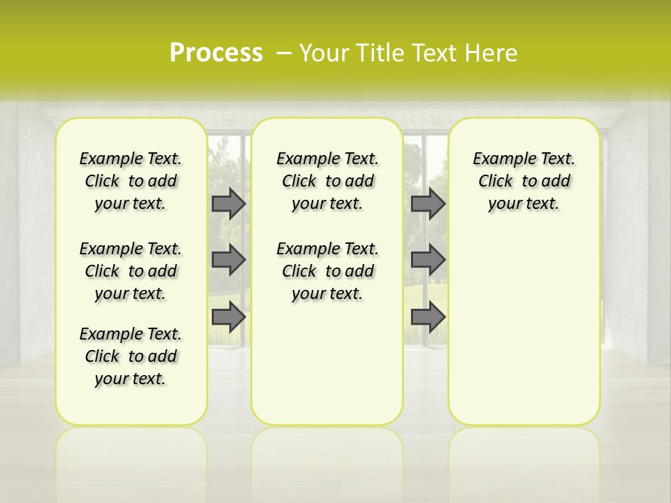 An Empty Room With A View Of A Green Field PowerPoint Template