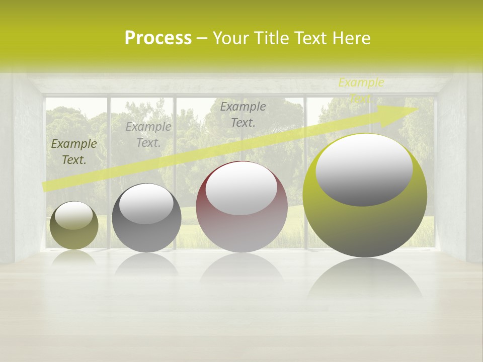 An Empty Room With A View Of A Green Field PowerPoint Template