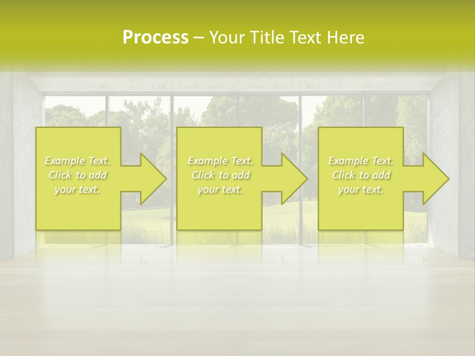 An Empty Room With A View Of A Green Field PowerPoint Template