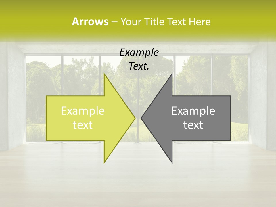 An Empty Room With A View Of A Green Field PowerPoint Template