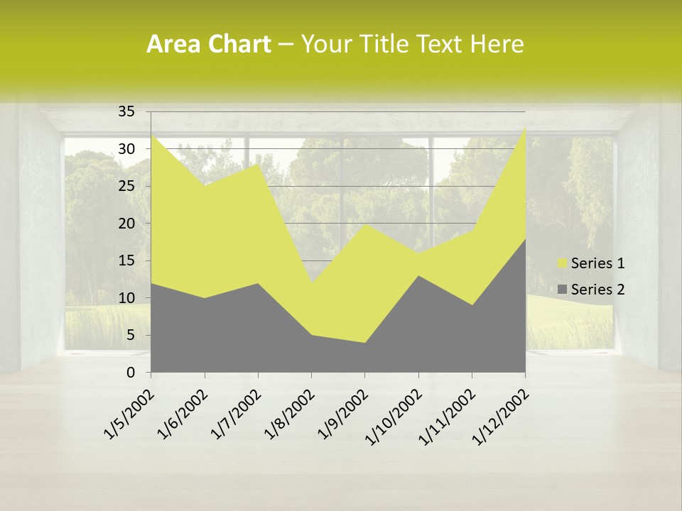 An Empty Room With A View Of A Green Field PowerPoint Template