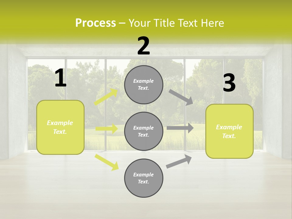 An Empty Room With A View Of A Green Field PowerPoint Template