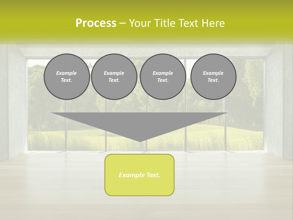 An Empty Room With A View Of A Green Field PowerPoint Template