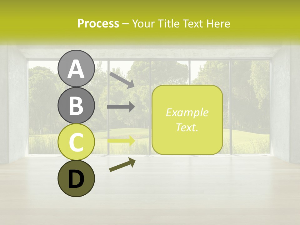 An Empty Room With A View Of A Green Field PowerPoint Template