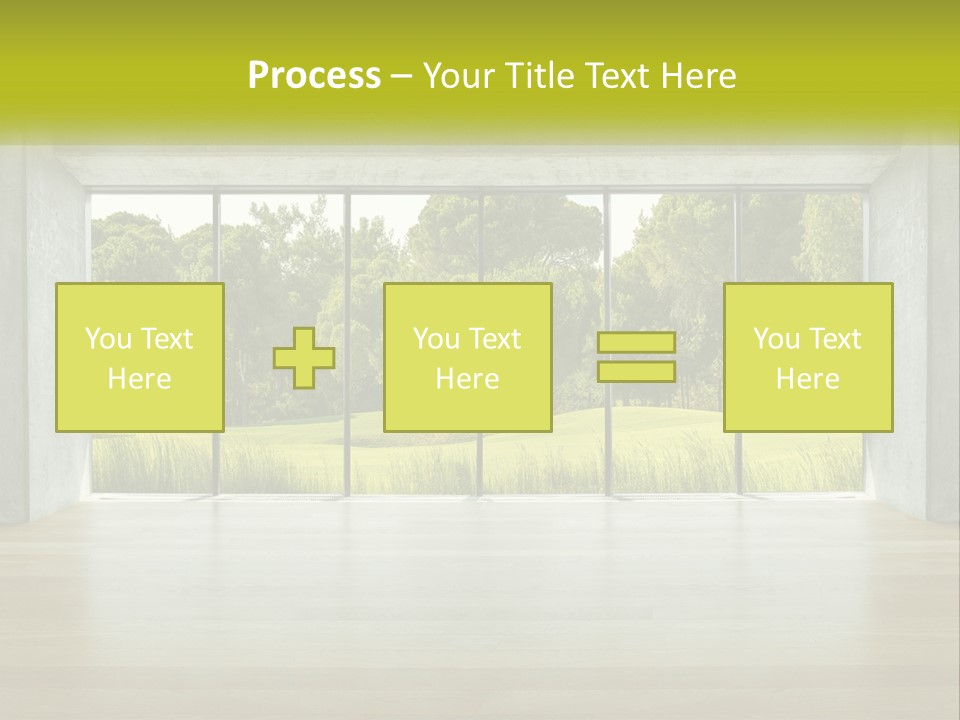 An Empty Room With A View Of A Green Field PowerPoint Template