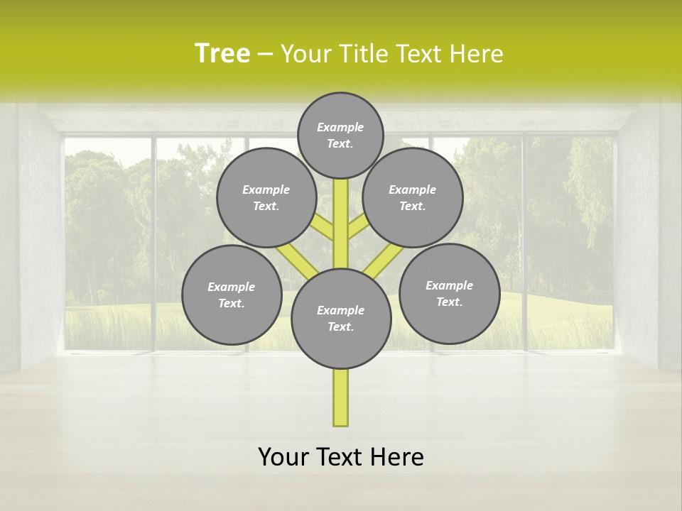 An Empty Room With A View Of A Green Field PowerPoint Template