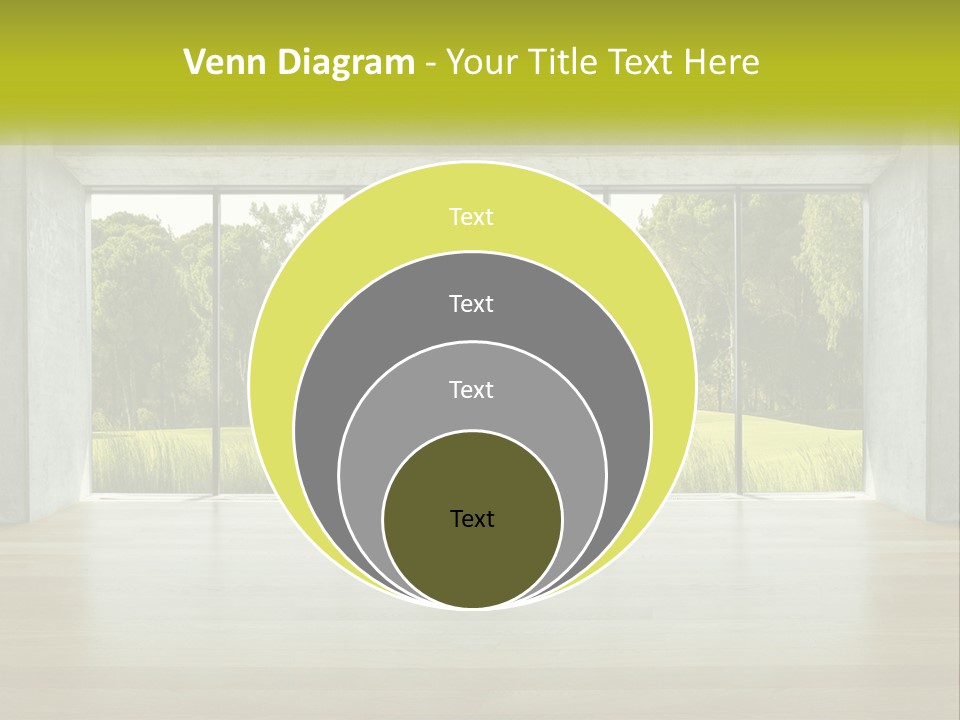 An Empty Room With A View Of A Green Field PowerPoint Template