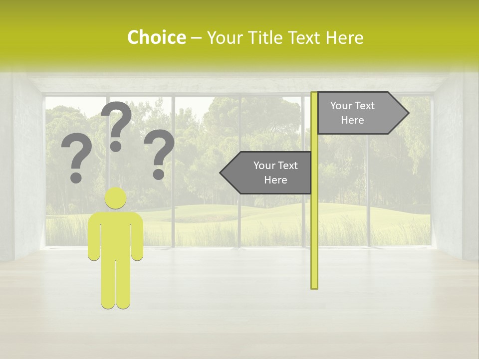 An Empty Room With A View Of A Green Field PowerPoint Template
