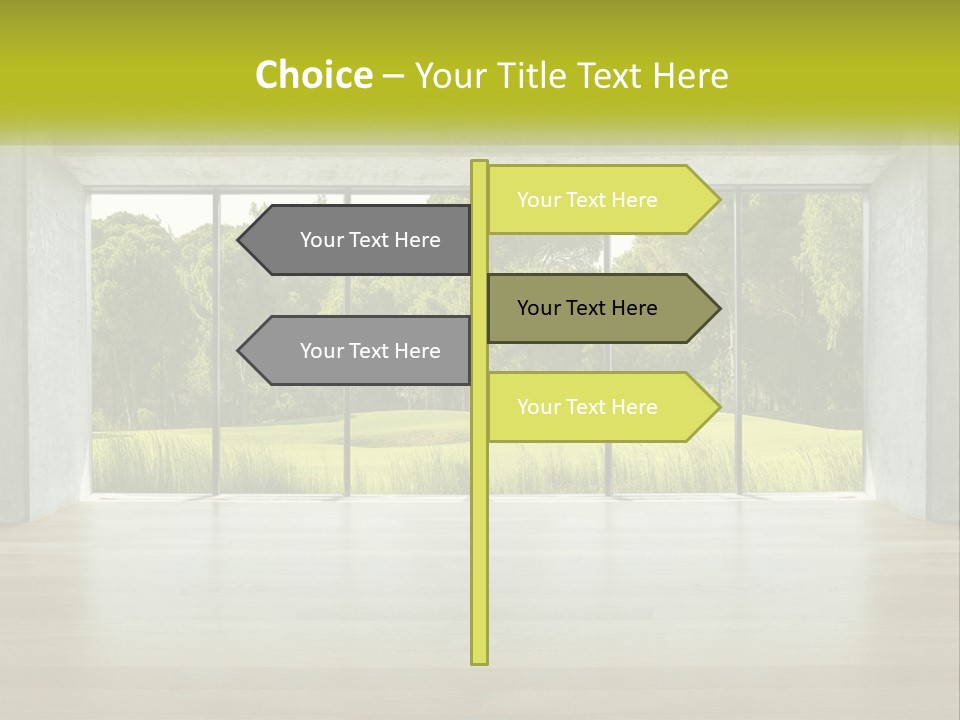 An Empty Room With A View Of A Green Field PowerPoint Template
