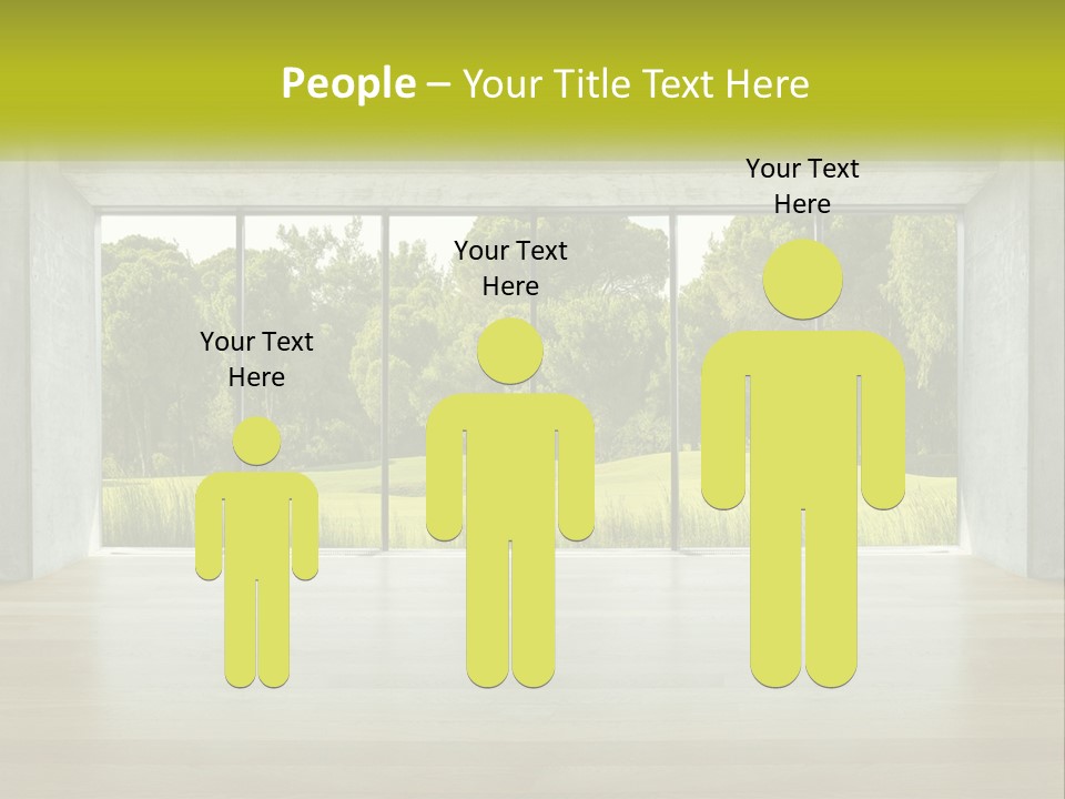 An Empty Room With A View Of A Green Field PowerPoint Template
