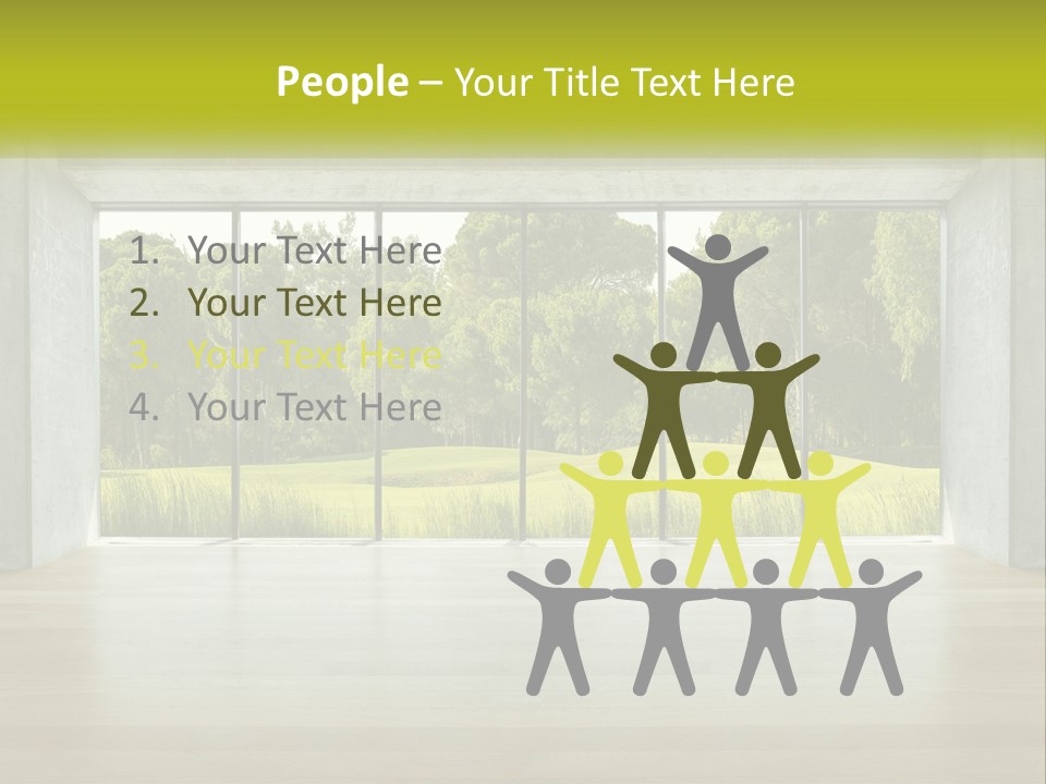 An Empty Room With A View Of A Green Field PowerPoint Template