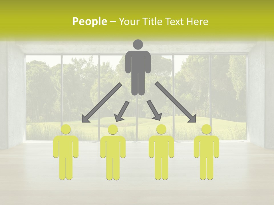 An Empty Room With A View Of A Green Field PowerPoint Template