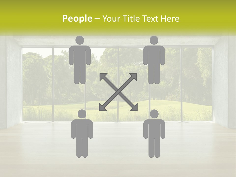 An Empty Room With A View Of A Green Field PowerPoint Template
