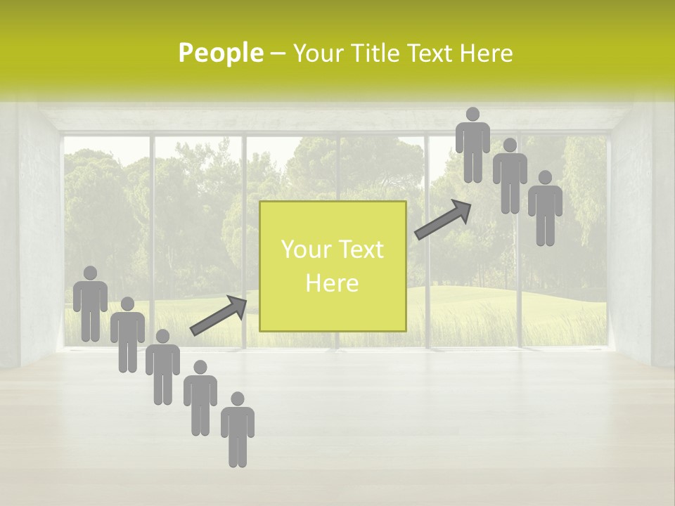 An Empty Room With A View Of A Green Field PowerPoint Template