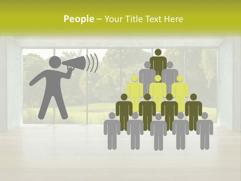 An Empty Room With A View Of A Green Field PowerPoint Template