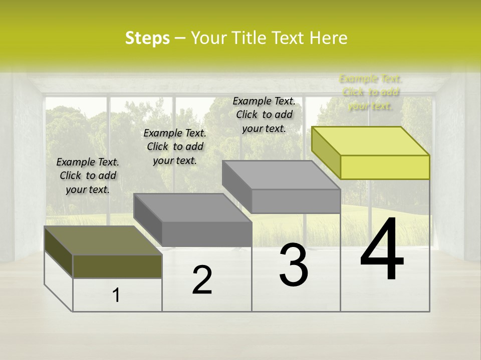 An Empty Room With A View Of A Green Field PowerPoint Template