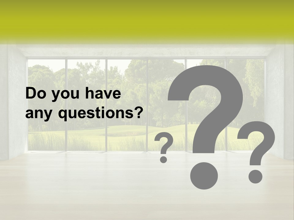 An Empty Room With A View Of A Green Field PowerPoint Template