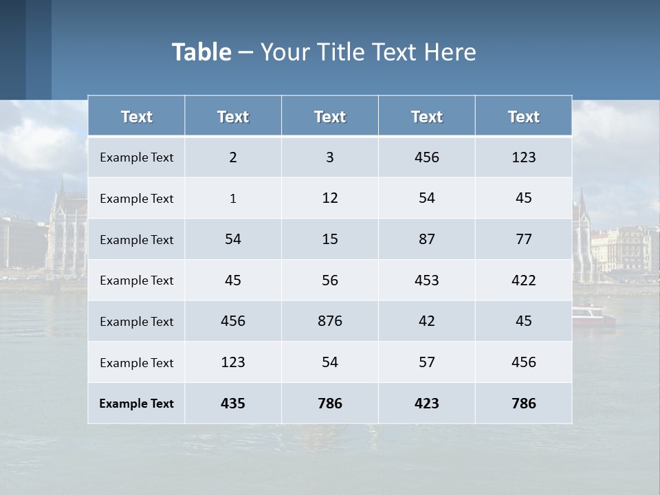 A Red Boat Is In The Water Near A Large Building PowerPoint Template