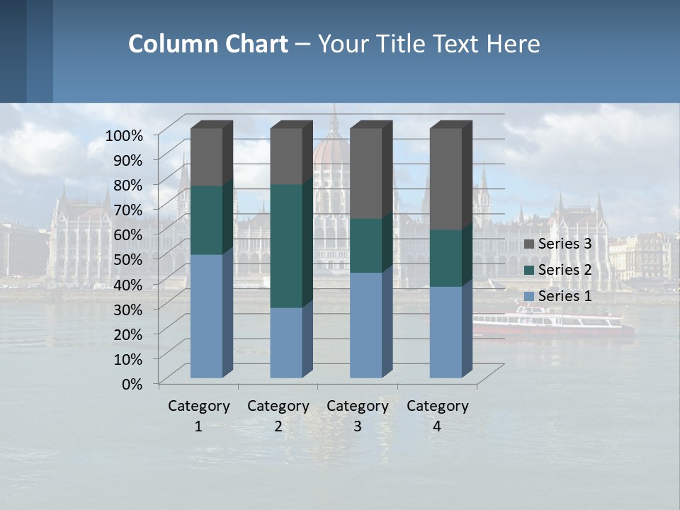 A Red Boat Is In The Water Near A Large Building PowerPoint Template