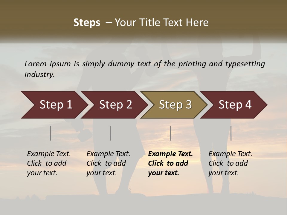 A Man And A Woman Holding Dumb Dumbs In Front Of A Sunset PowerPoint Template