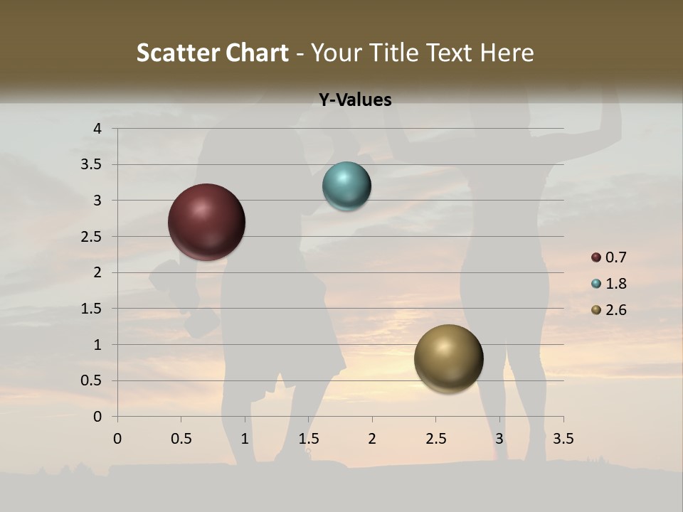 A Man And A Woman Holding Dumb Dumbs In Front Of A Sunset PowerPoint Template