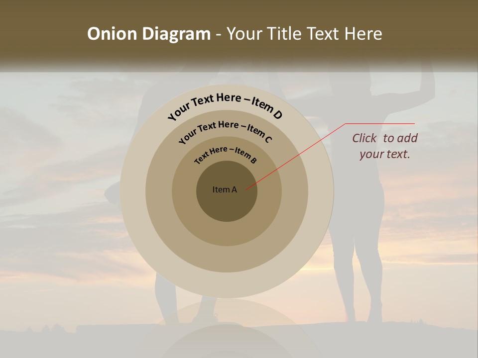 A Man And A Woman Holding Dumb Dumbs In Front Of A Sunset PowerPoint Template
