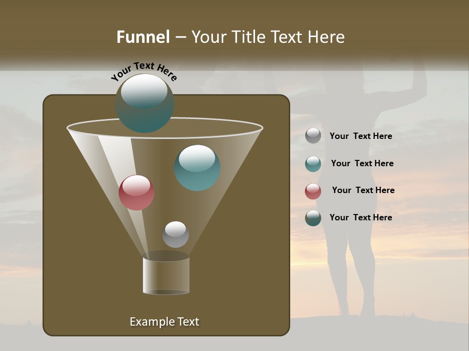 A Man And A Woman Holding Dumb Dumbs In Front Of A Sunset PowerPoint Template